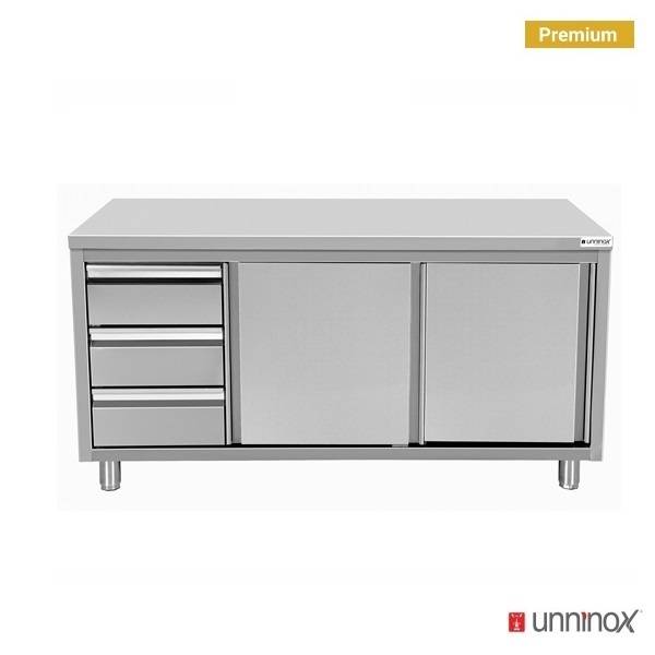 Work cabinets mitout upstand and 3 drawers Links-600 | 1400 x 600 x H850mm
